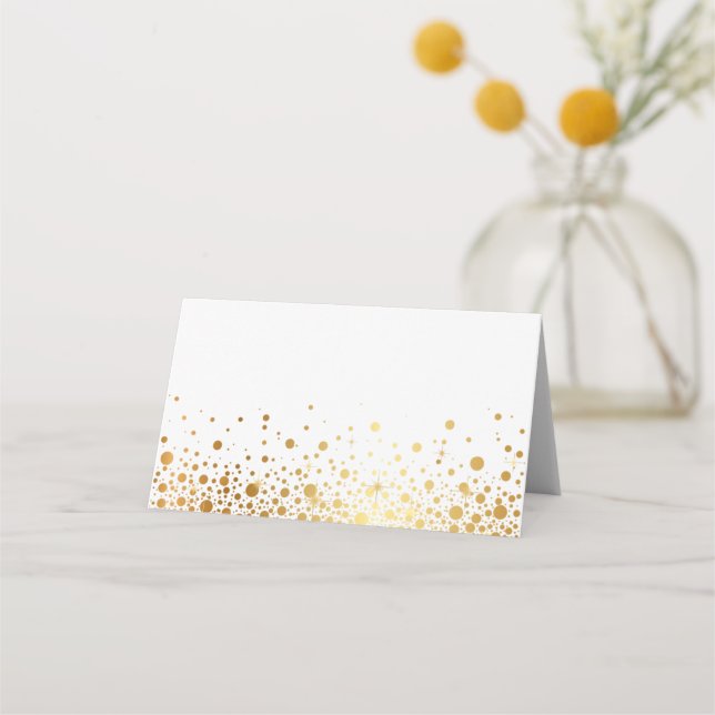 Imitats Gold Foil Confetti Dots II Platzkarte (Vorderseite)