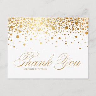 Imitats Gold Foil Confetti Wedding Vielen Dank Postkarte