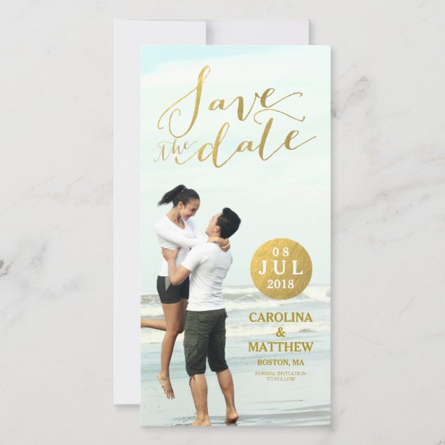 Imitats Gold Foil Glamour | Save the Date Fotokart (Vorderseite)