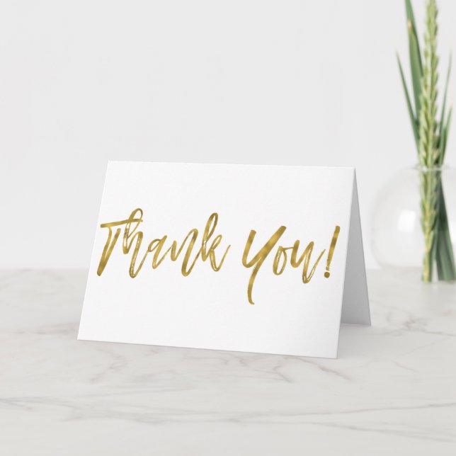 Imitats Gold Foil Hochzeit Danke-Card Dankeskarte (Vorderseite)