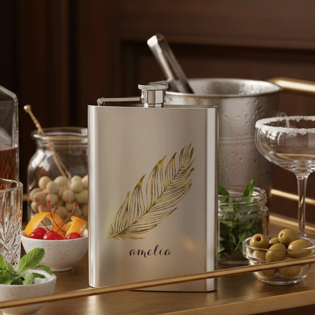 Imitats Gold Foil Metallic Feather Flachmann (Von Creator hochgeladen)