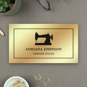 Imitats Gold Foil Nähmaschine Fashion Stylist Visitenkarte
