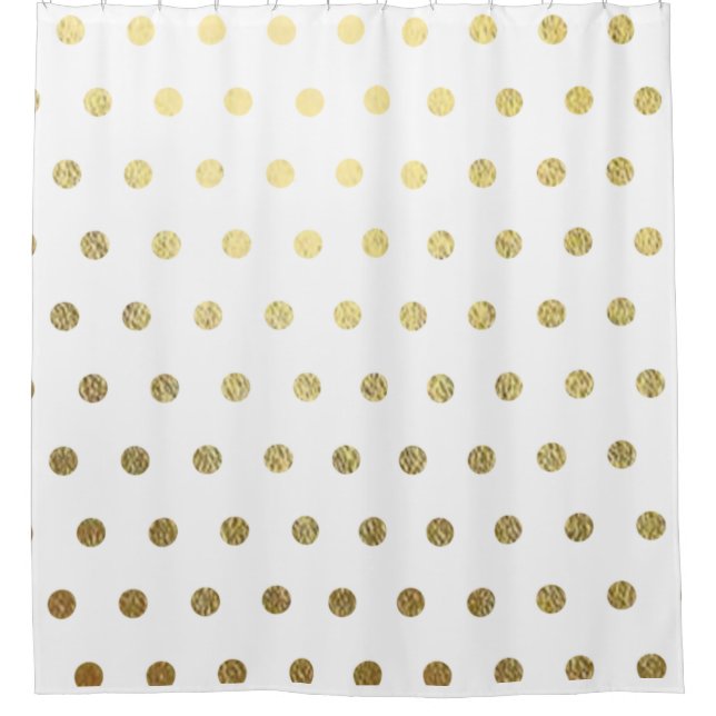 Imitats Gold Foil Polka Dot Bad Dusche Vorhang (Vorderseite)