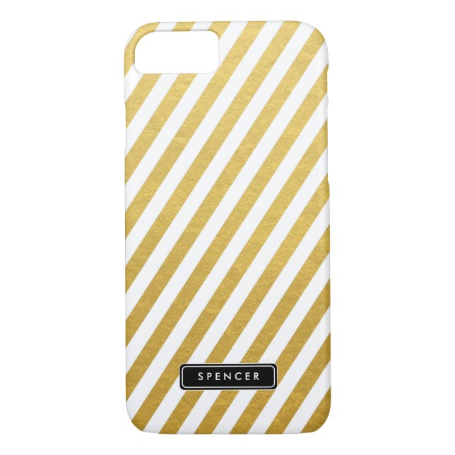 Imitats Gold Foil | Striped Custom iPhone 7 Case (Rückseite)