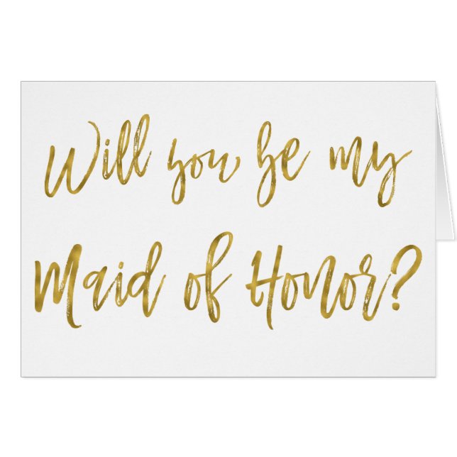 Imitats Gold Foil Wedding Bridesmaid (Vorderseite (Horizontal))