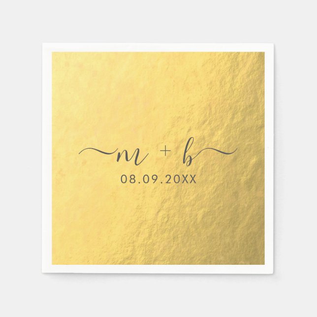 Imitats Gold Foil Wedding Napkins Serviette (Vorderseite)