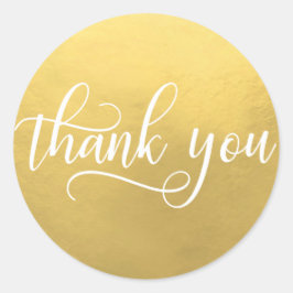 Imitats GOLD FOIL White Script Kalligraphie Vielen Runder Aufkleber