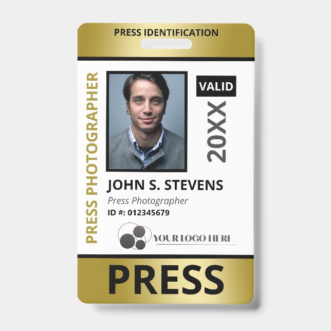 Imitats Gold Foto & Logos Presse-ID Ausweis (Front)