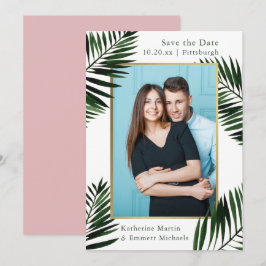 Imitats Gold Frame Rosa Hochzeit Speichern Sie das Save The Date