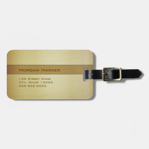 Imitats Gold gebürstet - Individuelle Name Gepäckanhänger