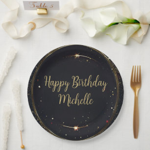 Imitats Gold Geburtstag Pappteller