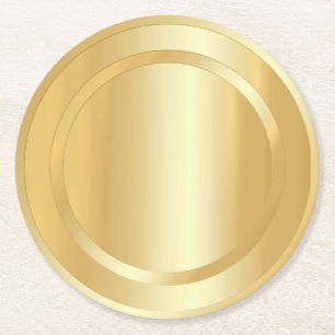 Imitats Gold Glamour Template Elegant Trendy Runder Pappuntersetzer