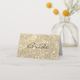 Imitats Gold Glitzer Bride Platzkarte