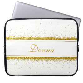 Imitats Gold Glitzer Confetti Name Laptopschutzhülle
