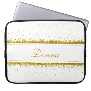 Imitats Gold Glitzer Confetti Name Laptopschutzhülle