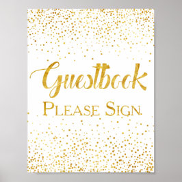 Imitats Gold Glitzer Confetti Wedding Gästebuchssi Poster