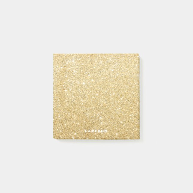 Imitats Gold Glitzer Personalisiert Post-it-Notize Post-it Klebezettel (Vorderseite)