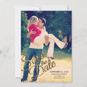 Imitats Gold Glitzer Save the Date Hochzeit Erinne