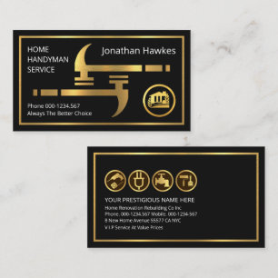 Imitats Gold Hammers Zuhause Reparaturen Visitenkarte