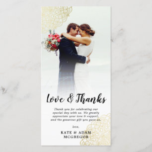 Imitats Gold Lace Wedding Foto Vielen Dank Dankeskarte
