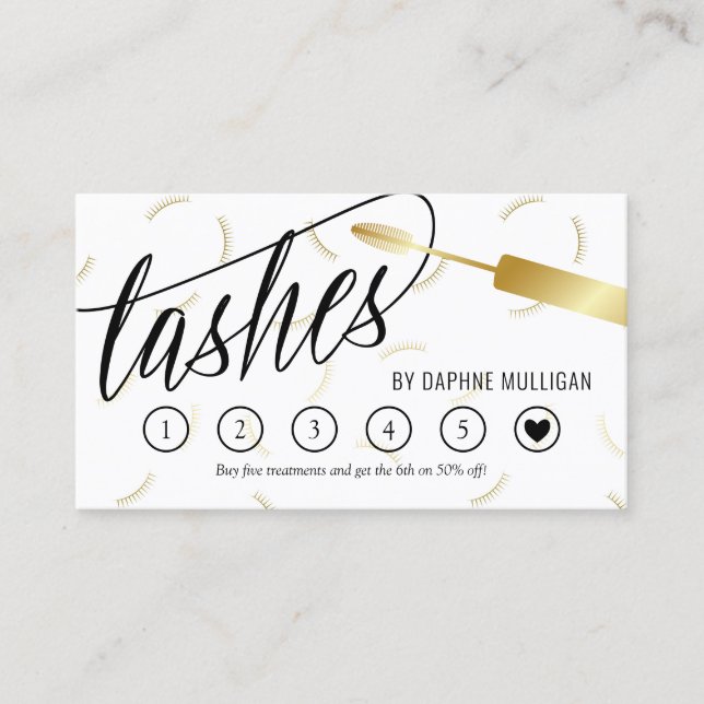 Imitats Gold Mascara Wand an Wand Loyalität Karte (Vorderseite)