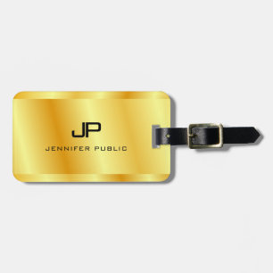 Imitats Gold Metallic Look Monogram glamourös Gepäckanhänger
