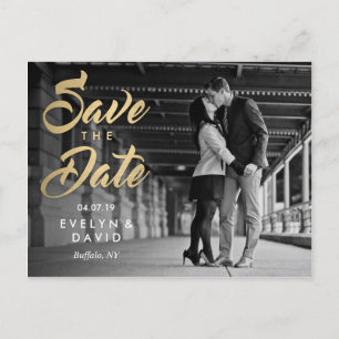 Imitats Gold Moderne Save the Date Postkarten