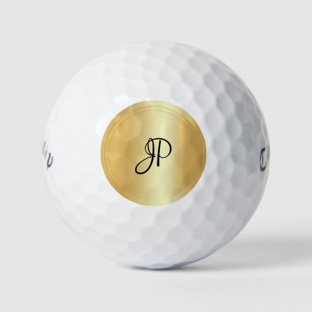 Imitats Gold Monogram Eleganname Template Golfball (Vorderseite)