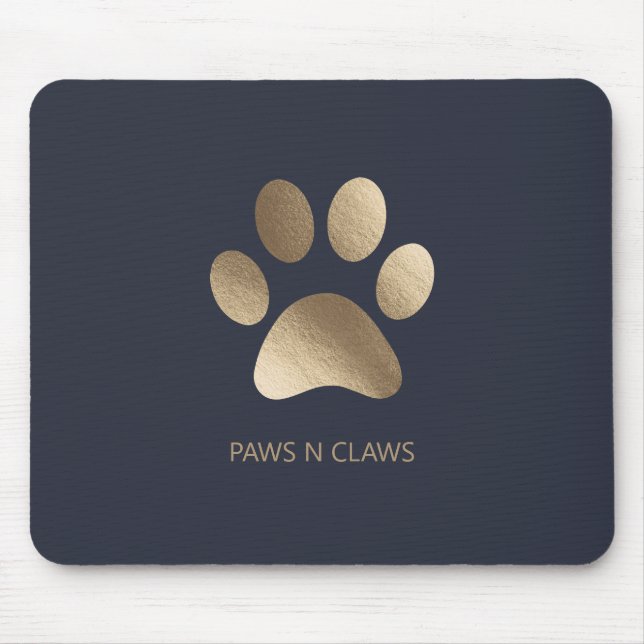 Imitats Gold Paw Print auf der großen Marine Mousepad (Vorne)