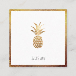 IMITATS GOLD PINEAPPLE QUADRATISCHE VISITENKARTE