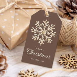 Imitats Gold Snowflake Braun Custom Holiday Geschenkanhänger
