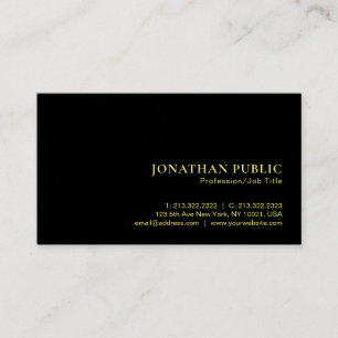 Imitats Gold Text Elegant Luxus Premium Black Visitenkarte