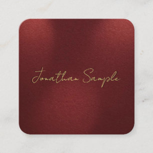 Imitats Gold Text Elegante Monogram Rounded Corner Quadratische Visitenkarte