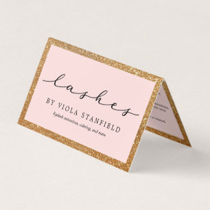 Imitats Gold und Blush Pink Lashes Visitenkarten