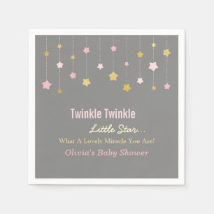 Imitats Gold und Pink Twinkle Little Star Gray Nap Serviette
