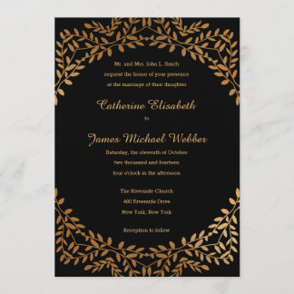 Imitats Gold Wedding Einladung von Bride's Eltern