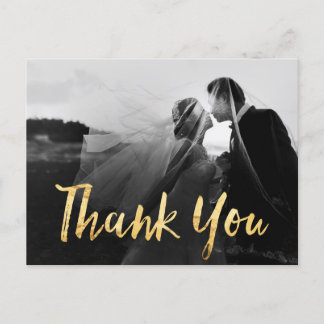 Imitats Gold Wedding Foto Vielen Dank Postkarte