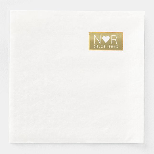 Imitats Gold Wedding Luxuriöse Serviette (Vorderseite)
