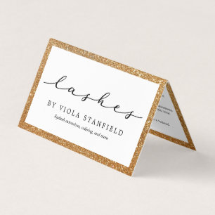 Imitats Gold & White Lashes Nachsorge Visitenkarten