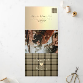 Imitats Gold Winter Hochzeit Drei-Falten Einladung