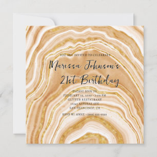 Imitats Golden Agate 21. Geburtstag Einladung