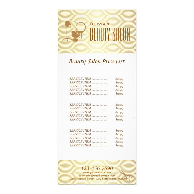 Imitats Golden Wave Makeup Schönheitssalon Preisli Werbekarte (Vorne)