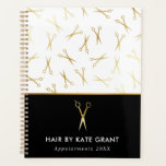Imitats Goldschere Haar Stylist Salon Ernennung Planer<br><div class="desc">Chic haar stylistische Terminkalender mit einem Muster von Imitaten Goldschere und einem Design in weiß, schwarz und Imitat Gold. Geben Sie Ihren Namen und das Jahr ein.</div>