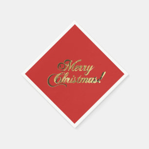 Imitats Golf Foil Text Frohe Weihnachten Elegante  Serviette