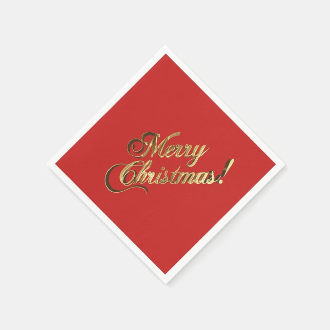 Imitats Golf Foil Text Frohe Weihnachten Elegante  Serviette (Ecke)