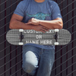 Imitats Graues Strickskateboard mit benutzerdefini Skateboard<br><div class="desc">Personalisierte Imitats Graues Strickstoff Skateboard mit benutzerdefiniertem Text - Fügen Sie Ihren Text / Name mit Anpassungstool - oder wählen Sie Schriftart / Größe / Farbe ! Viel Glück - Be Happy :) von MIGNED</div>