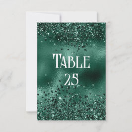 Imitats Grüner Glitzer und Foil Wedding Tischnumme Einladung