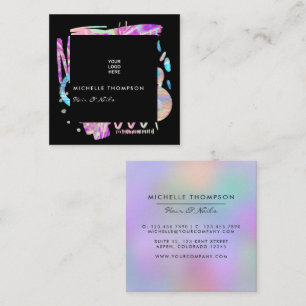 Imitats Holographic Boho Quadratische Visitenkarte