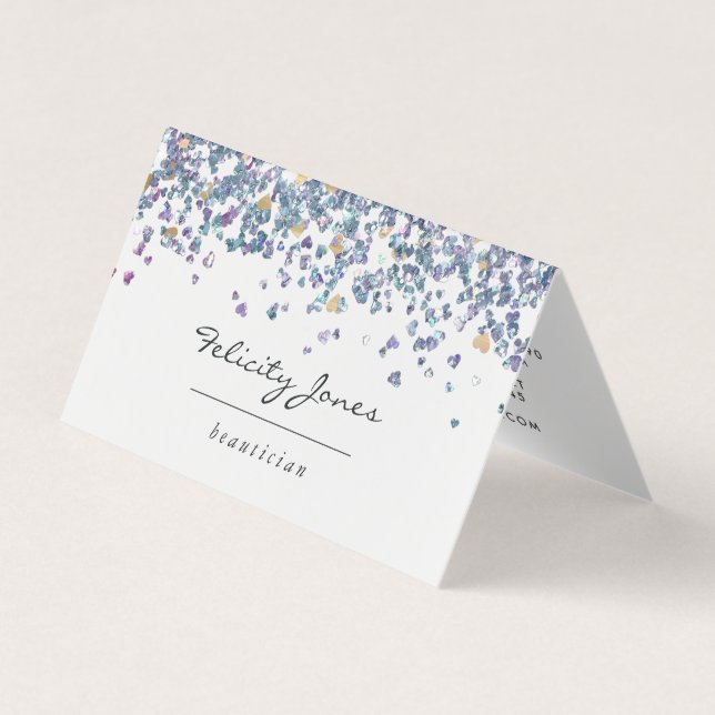 Imitats Holographic Heart Glitzer Visitenkarten (Vorderseite)