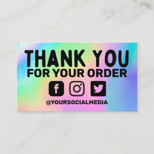 Imitats Holographic Rainbow Business Vielen Dank Visitenkarte